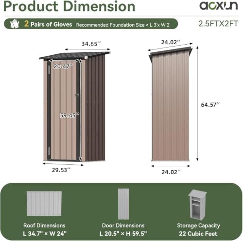 aoxun outdoor storage cabinet shed with floor, small shown in use