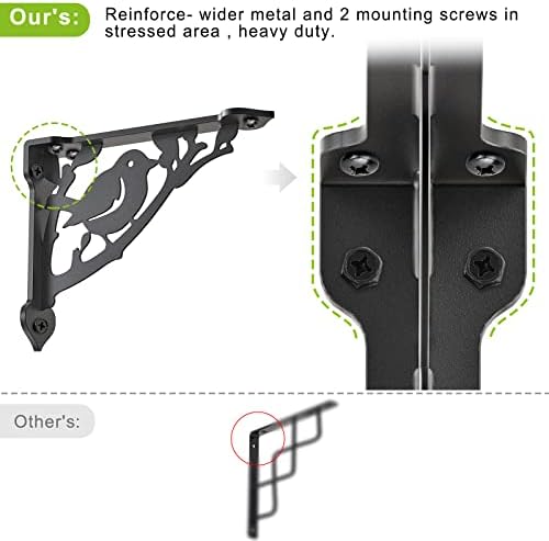 seleware 4 pack 10" heavy duty shelf brackets, side view