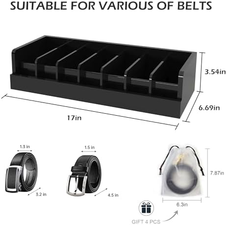 belt organizer for drawer - bamboo belt storage, package contents