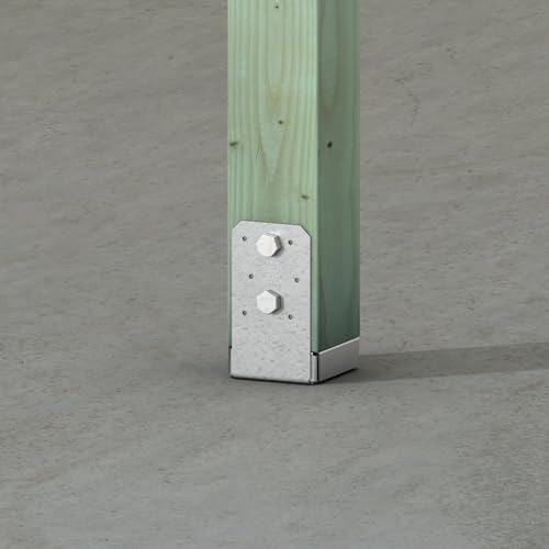 simpson strong-tie abu44z abu zmax galvanized adjustable standoff, close-up detail