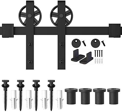 winsoon 5ft sliding barn door hardware kit,black big, package contents