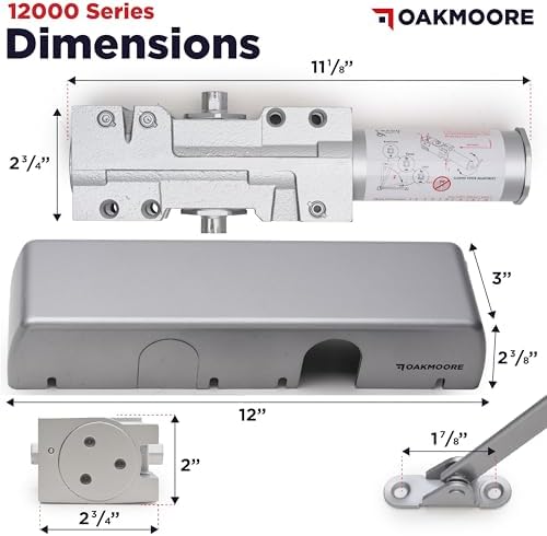 ultra heavy duty commercial door closer, automatic self, close-up detail