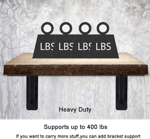 wdwlbsm 2pcs shelf bracket heavy duty 12 inch, side view