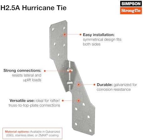 simpson strong-tie h2.5a - galvanized steel 18 gauge, view 11