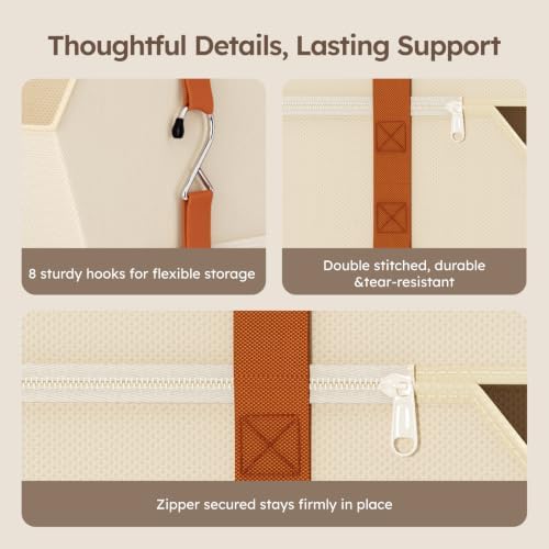 homsorout hanging closet organizer, modular 4-in-1 hanging shelves, front angle view