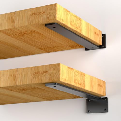 16 inch black hidden l shelf bracket (1/5, close-up detail