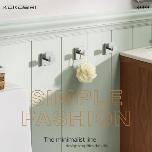 kokosiri bathoom towel hook wall mount square bath, close-up detail