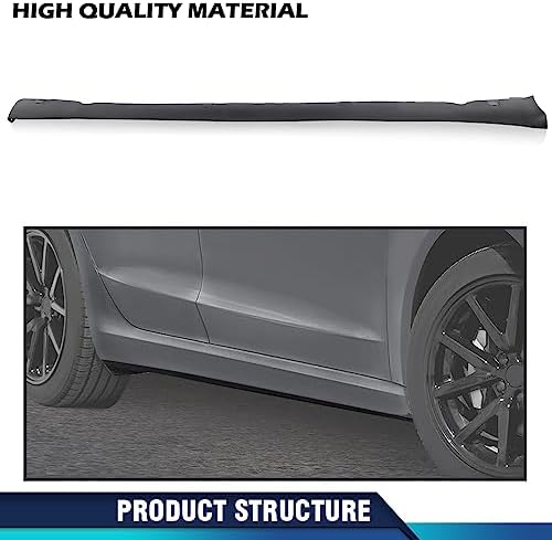 PIT66 Right Door Side Skirt Molding Rocker Lower Cover Trim Compatible With Tesla Model 3 2017-2022 1089829-00-D, 1089831-00-D
