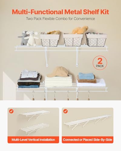 vevor wire shelf kit, 4 ft, set of, side view
