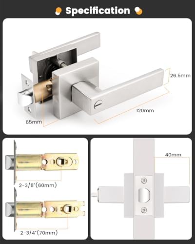 gobrico 10 pack privacy square brushed nickel door, package contents