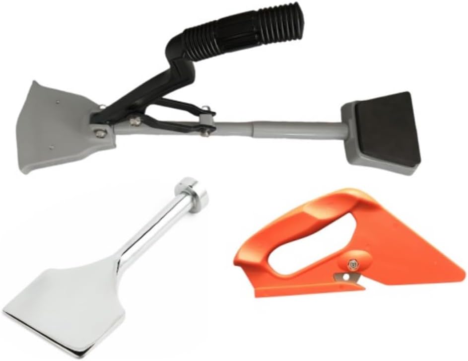 ZY326 Kneeless Carpet Stretcher, Tucker and Cutter Combo – Heat-Treated Aluminum Handle, Nickel-Plated Pins, Professional Carpet Installation Kit