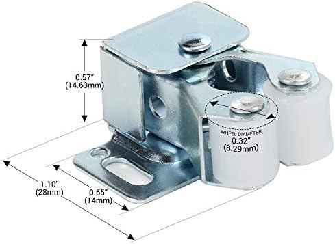 rok hardware 50 pack of zinc double roller, side view