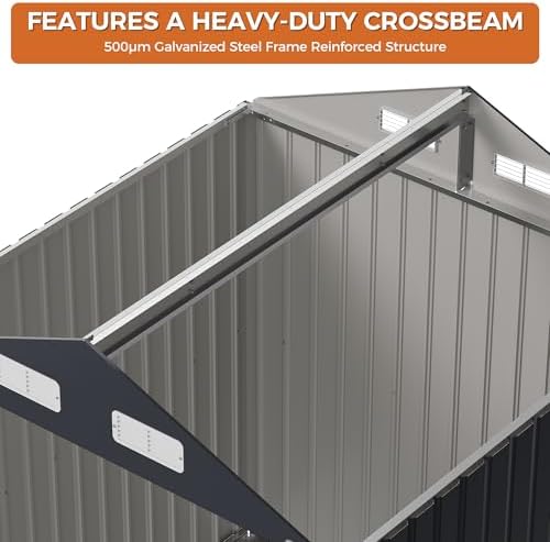ironck 5.7x5.7ft outdoor storage shed, tool shed, dark on a desk or shelf
