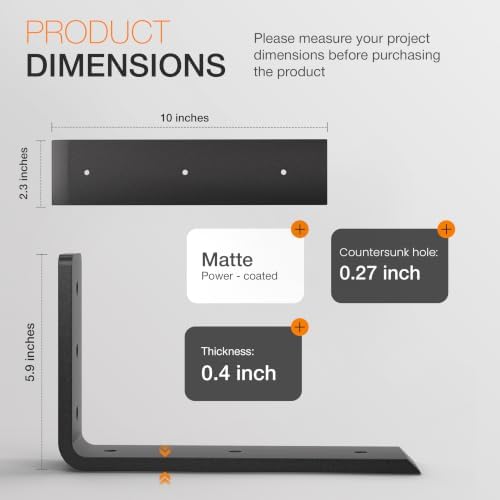 batoda 10” countertop support steel brackets (4 pcs) shown in use