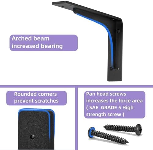 10 inch x 6 inch shelf support bracket, side view