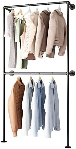 industrial pipe clothing rack wall mounted garment rack on a desk or shelf