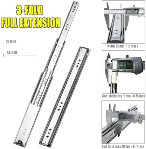 heavy duty 32" drawer slides, full extension ball, package contents