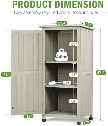 4x2 ft wooden outdoor storage cabinet, close-up detail
