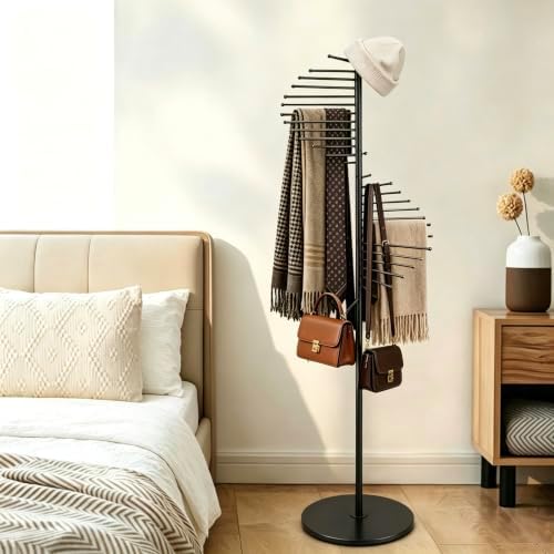 freestanding scarf display purse tie rack shawl stand, view 9