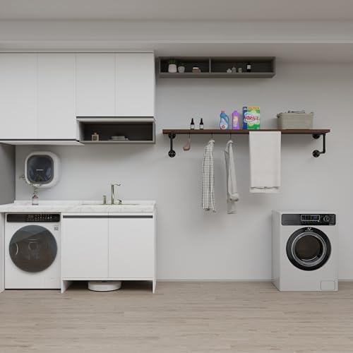 clothes rack 60in, wall mounted garment racks with, side view