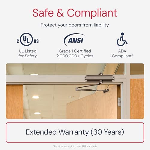 lawrence medium/heavy duty door closer commercial grade 1, side view