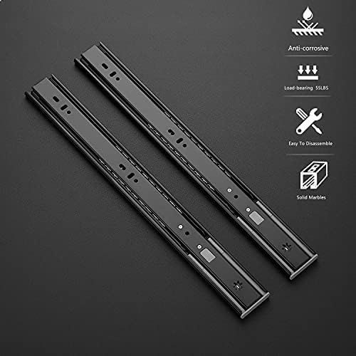 ravinte matte black soft close drawer slides 16 shown in use