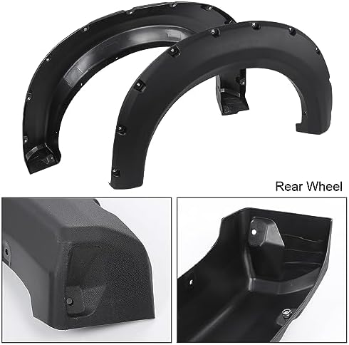G-PLUS Fender Flares Wheel Arch Covers Platinum & Raptor models) 9L3Z16038A | Compatible with Ford F150 Truck 2009-2014 67.0"/78.8"/97.4" bed models only (Not Fit 9L3Z16039B (Textured Riveted 4 PCS)