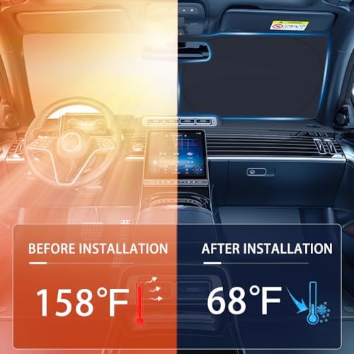 Windshield Sun Shade for Jeep Renegade 2015-2024 - 4 Layers SunShade Compatible with Jeep Renegade Foldable Front Window Sunshade Sun Visor Protector Block UV Rays Keep Your Car Cooler Car Accessories