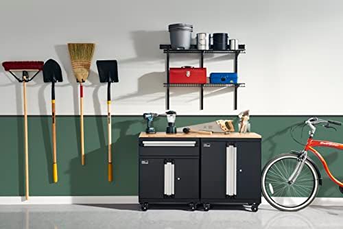 closetmaid heavy duty wall shelf kit for garage on a desk or shelf