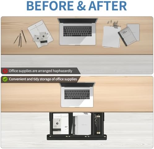 under desk mounted sliding drawer to pull out on a desk or shelf