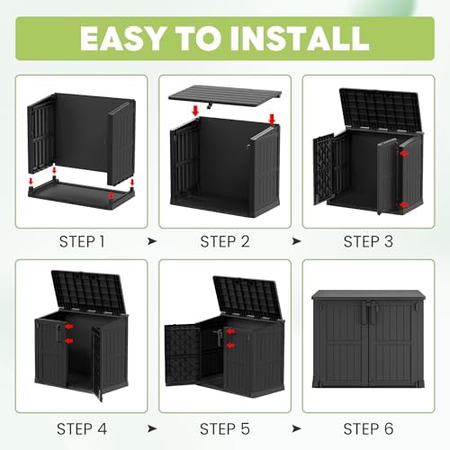 lhbcraft waterproof outdoor storage box 36 cu ft, front angle view