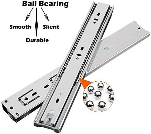 gobrico 22 inch rear/side mount drawer slides, ball, side view