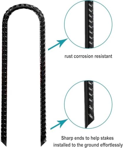 eurmax usa 12-pack u-shape ground stakes,rust-proof galvanized steel, package contents