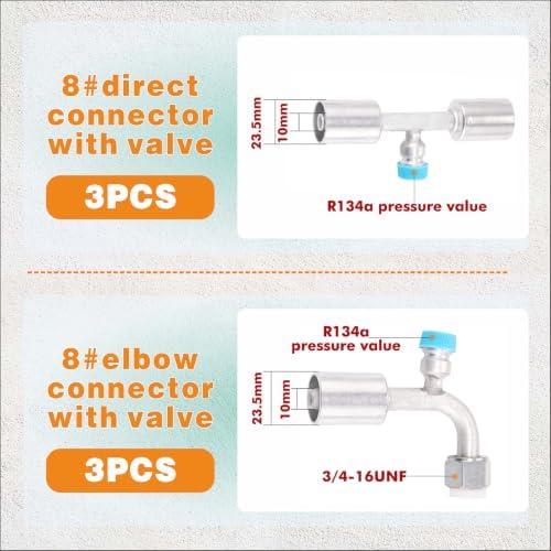 air conditioning hose fitting kit includes #6#8#10 ac, package contents