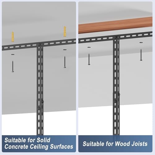3x8ft overhead garage storage rack 750lbs capacity, 26"-40", front angle view