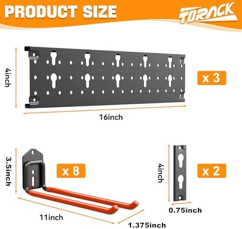 torack garden tool organizer wall mounted, folding chair, close-up detail