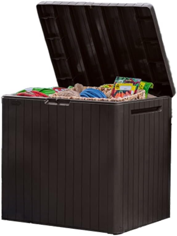 keter city 30 gallon resin outdoor storage box, main product view