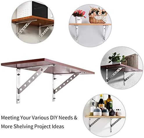 yumore 16 inch shelf bracket, heavy duty l on a desk or shelf