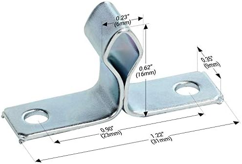 rok hardware 50 pack of zinc double roller showing dimensions