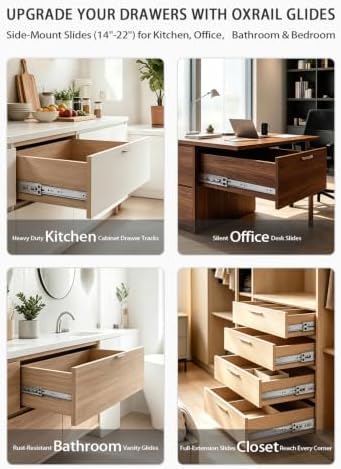 soft close drawer slides 22 inch side mount showing dimensions