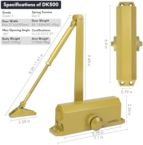 sophia automatic door closer commercial, auto door closer, package contents