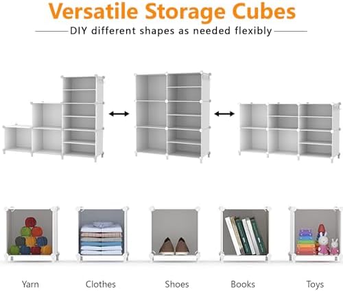 awtatos 6 cube closet organizer storage shelves, white, package contents