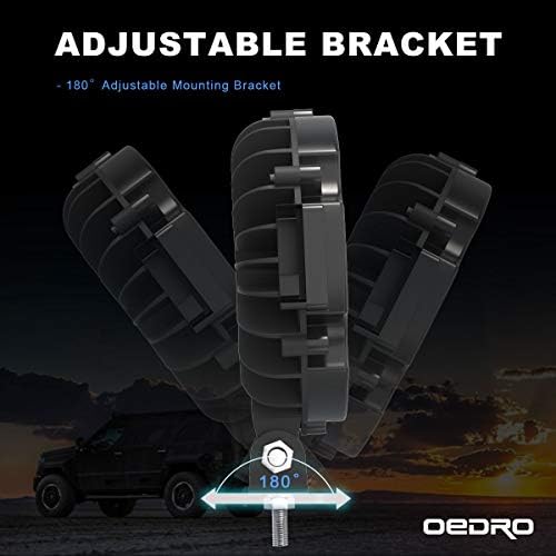 oedro 7 inch led light pods, 51w round, front angle view