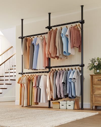 floor to ceiling clothes rack, heavy-duty telescopic garment, package contents