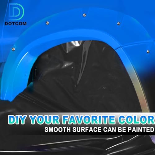 DOTCOM Fender Flares 4PCS Fit Ford F250 F350 Super Duty 2011-2016 Black | Smooth Pocket Rivet Style,Fit 2011-2016 Ford F250 F350 Super Duty(81.8" / 98.0" bed),Not fit Dually & Flareside models