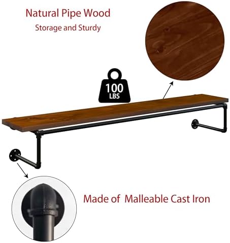 clothes rack 60in, wall mounted garment racks with on a desk or shelf