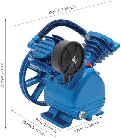air compressor pump head 175psi 3hp 850rmp twin shown in use