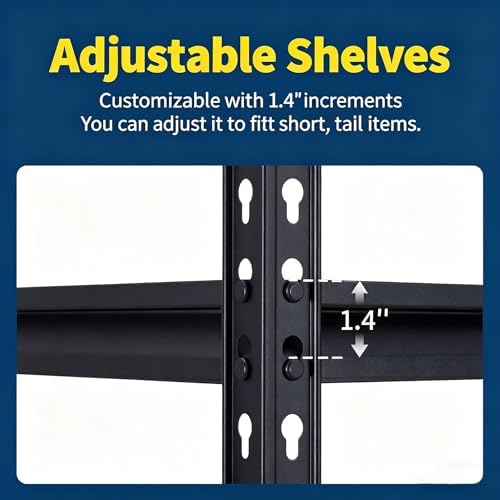heavy duty garage storage shelves, 5-tier metal adjustable, package contents