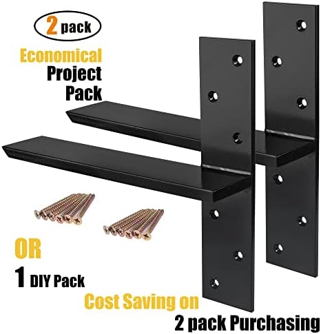 （2-pack） free hanging t shelf bracket, solid heavy shown in use
