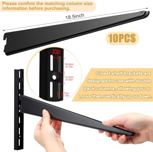 yalikop 10 pack adjustable shelf brackets for double shown in use